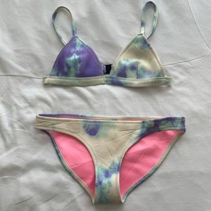 TRIANGL purple dye bikini top and bottom